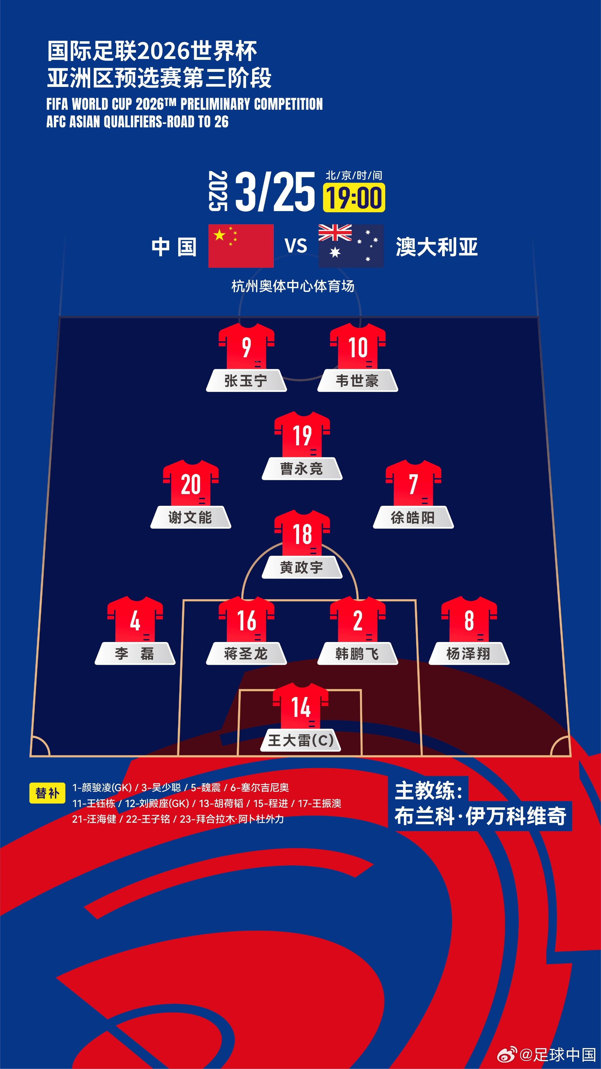 認定單后腰！伊萬執教國足12場全部是442，今天第7次菱形中場